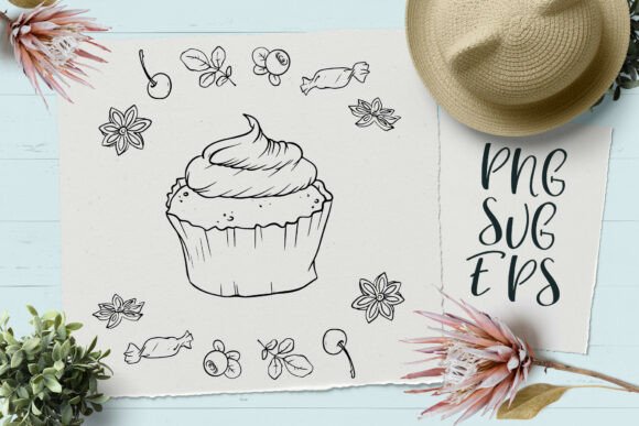 Download Cupcake Hand-drawn Vector Graphics SVG - Draw Collection