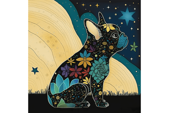 Download French Bulldog Wall Art Floral Drawing 1 - Draw Collection