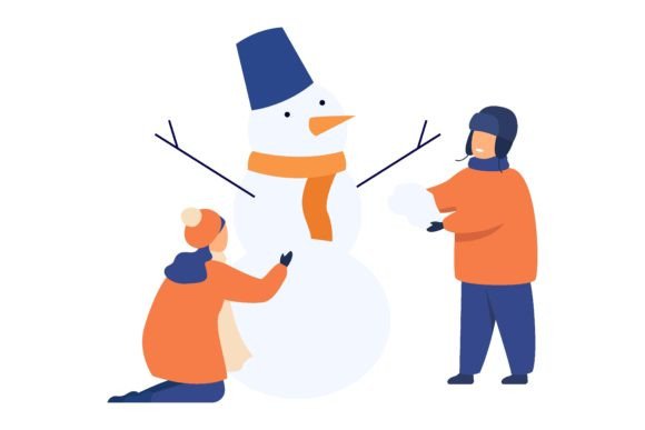 Download Happy Kids Enjoying Winter and Snow, Sli - Joy Collection