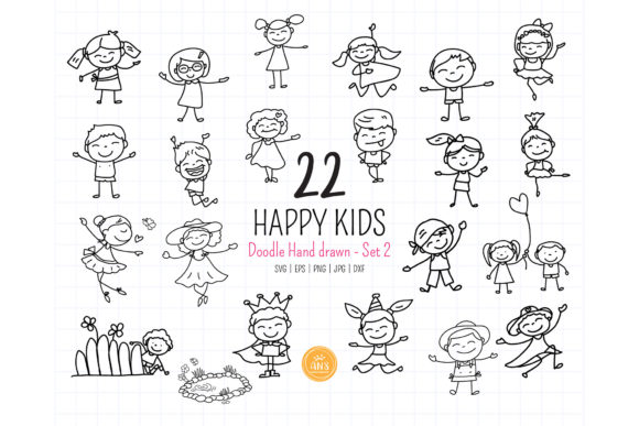 Download 22 Hand Drawn Matchstick Happy Kids SVG - Draw Collection