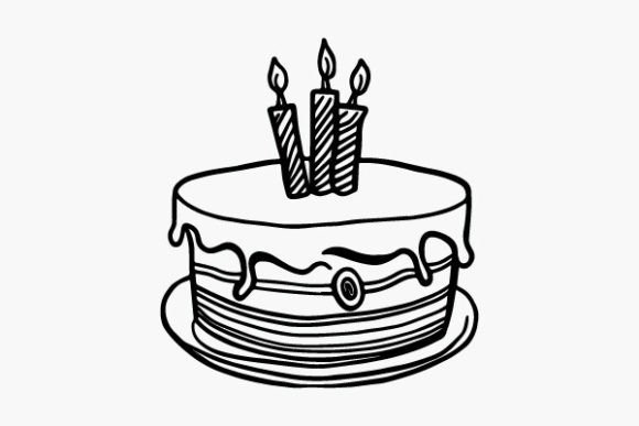 Download Birthday Cake Coloring Page Hand Drawns - Draw Collection