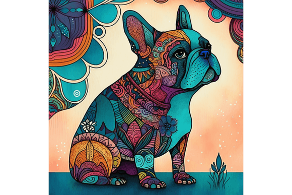 Download French Bulldog Wall Art Floral Drawing 5 - Draw Collection