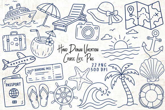 Download Hand Drawn Vacation Cruise Life PNG - Draw Collection