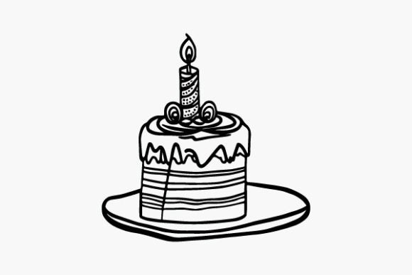 Download Birthday Cake Coloring Page Hand Drawns - Draw Collection