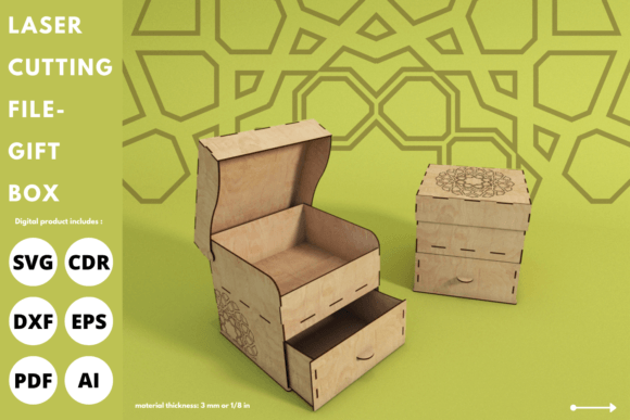 Download Gift Box with Lid and Drawer | Glowforge - Draw Collection