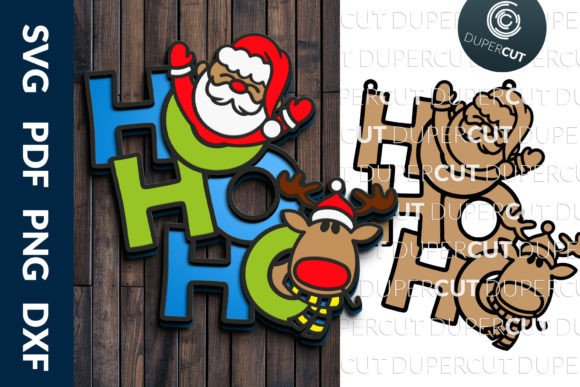Download HO-HO-HO Holiday Sign - Layered SVG - Holiday Collection