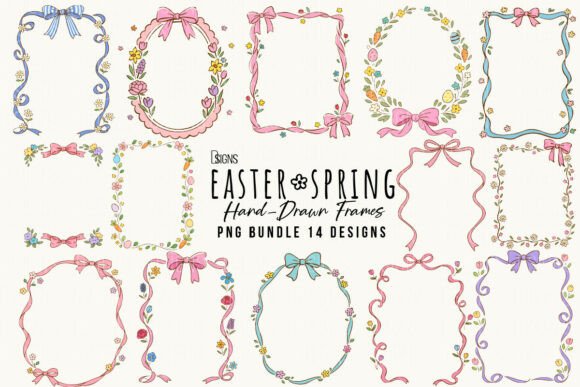 Download Easter Spring Hand-Drawn Frame Bundle - Draw Collection